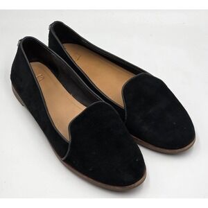 UGG Women's Size 7 Bonnie Black Suede Closed Toe Slip On Loafers Flats 1099863